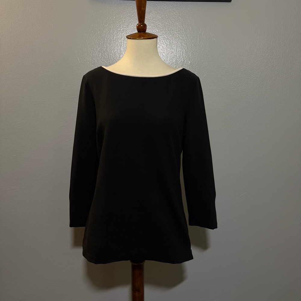 Talbots Black Long Sleeve Top